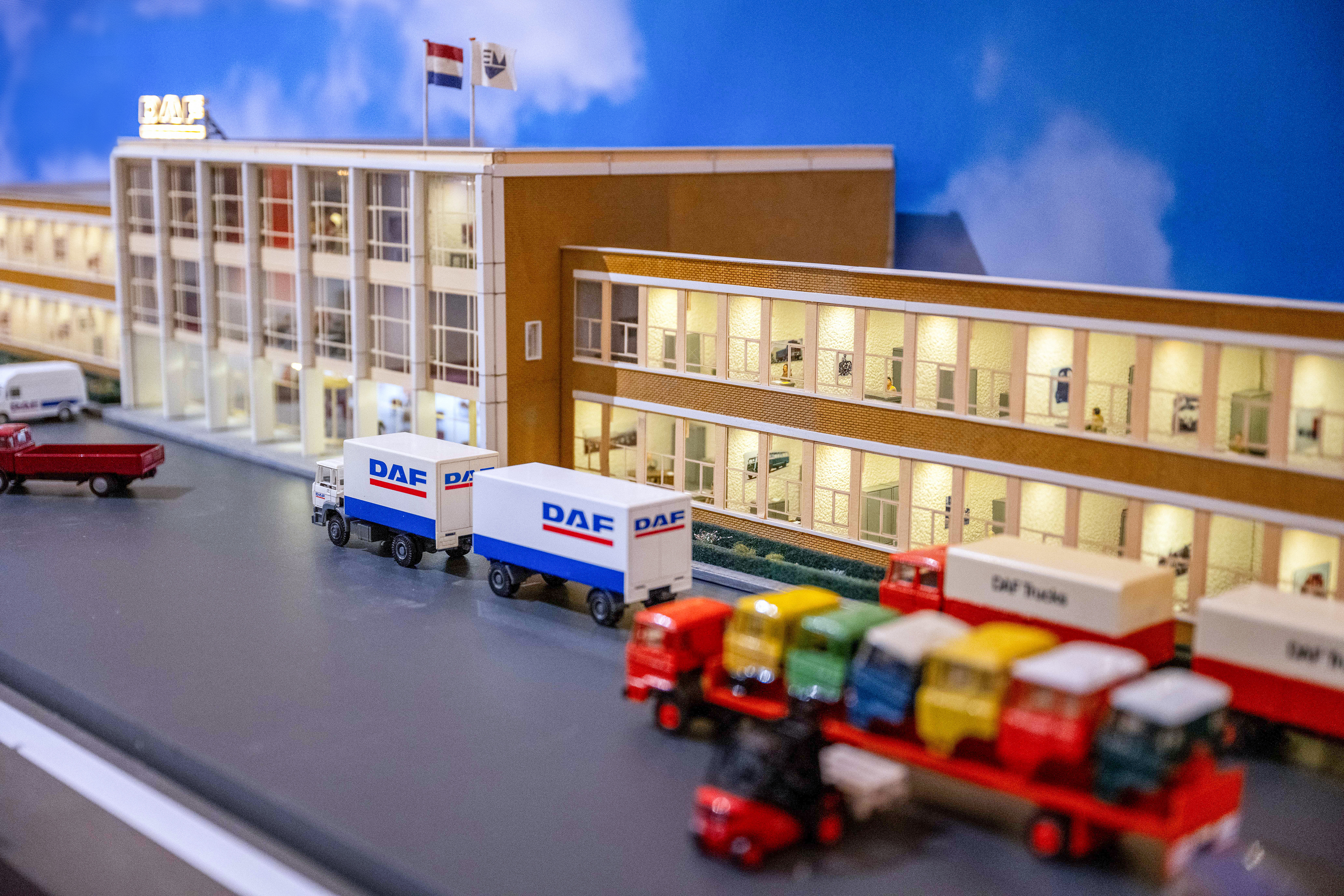 Detailed scale model of DAF main building in DAF Museum - DAF Trucks N.V.